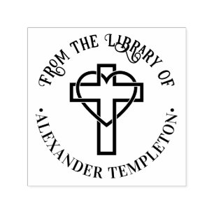 Kruis met verstrengelde hart “Uit de bibliotheek v Zelfinktende Stempel