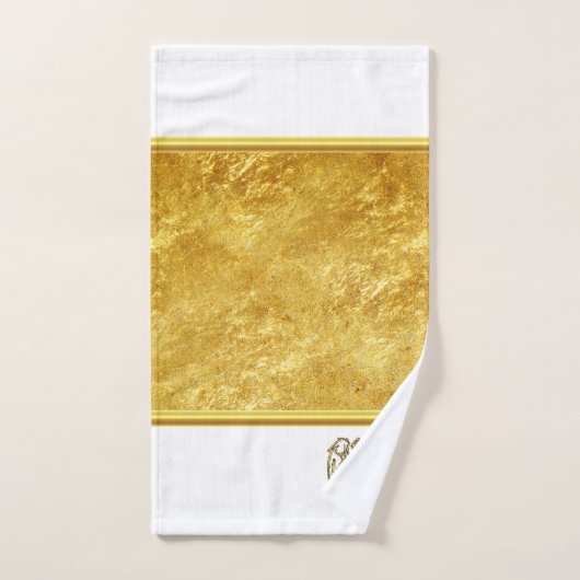 Kruis met vleugels en wit en goudfolie bad handdoek (Handdoek)
