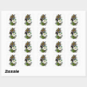 Kruis met White Flowers Sticker (Vel)