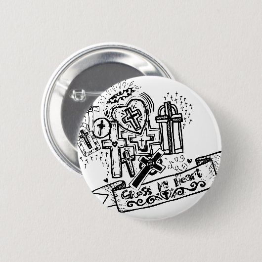 Kruis mijn hart. De Button Flair. (Voorkant /achterkant)