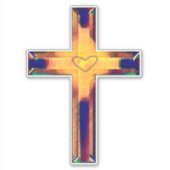 Kruis mijn hartenkleurige Sticker (Voorkant)