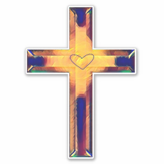 Kruis mijn hartenkleurige Sticker (Voorkant)