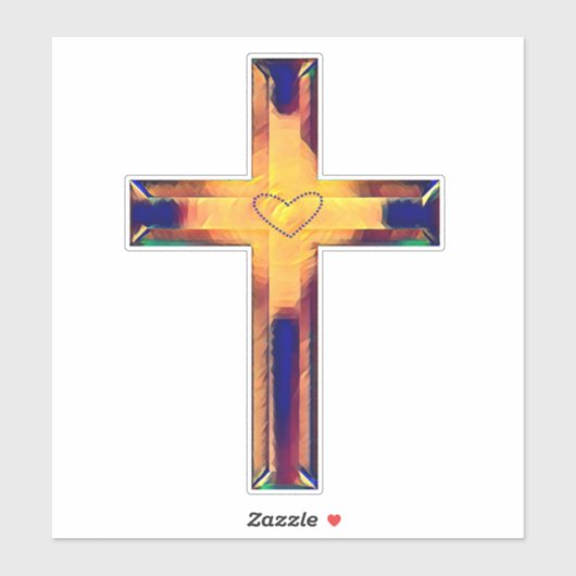 Kruis mijn hartenkleurige Sticker (Vel)