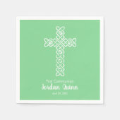 Kruis | Mint Green Commune Baptism Christening Servet (Voorkant)