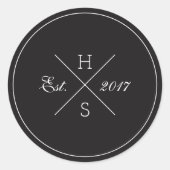 Kruis Monogram Ronde Sticker (Voorkant)