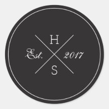 Kruis Monogram Ronde Sticker