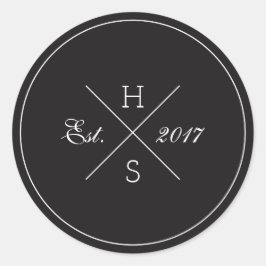 Kruis Monogram Ronde Sticker