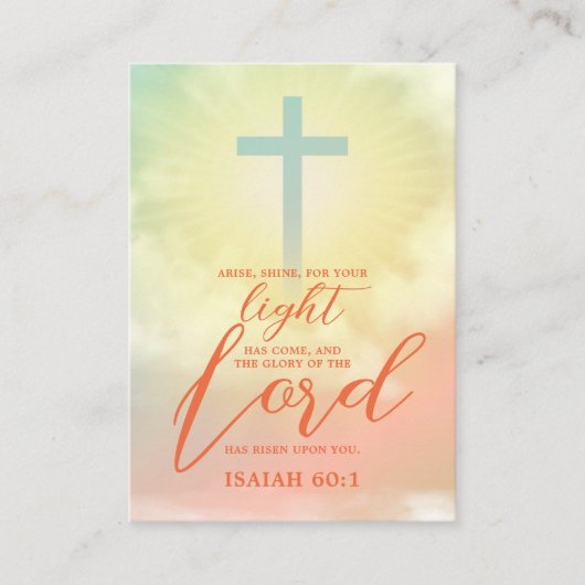 Kruis Ombre Hemel Wolken Bladwijzer Schrift Bijbel Advieskaart (Voorkant)