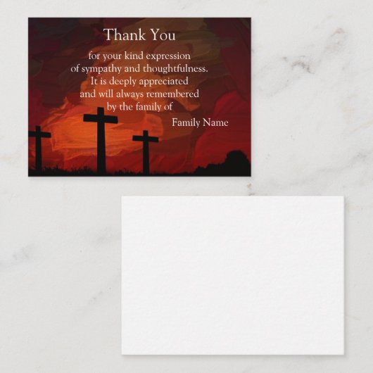 Kruis op Abstracte achtergrond Bedankt Card Notitiekaartje (Voorkant / Achterkant)