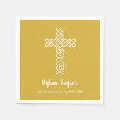 Kruis op Bright Gold communie doop doopsel Servet (Voorkant)