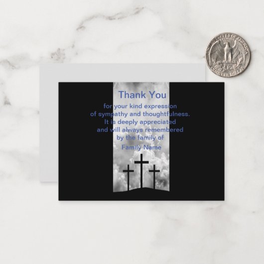 Kruis op Cloud Dank u Kaarten Notitiekaartje (Voorkant / Achterkant in situ)