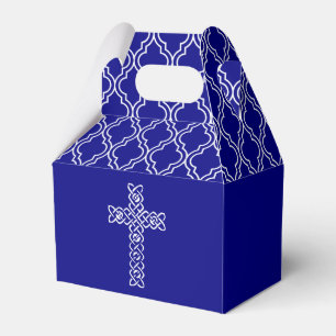 Kruis op de eerste gemeenschap van Navy Blue Bedankdoosjes