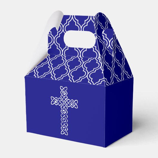 Kruis op de eerste gemeenschap van Navy Blue Bedankdoosjes (Voorkant Zijde)
