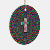 Kruis op een digitale achtergrond keramisch ornament (Rechts)