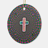 Kruis op een digitale achtergrond keramisch ornament (Links)