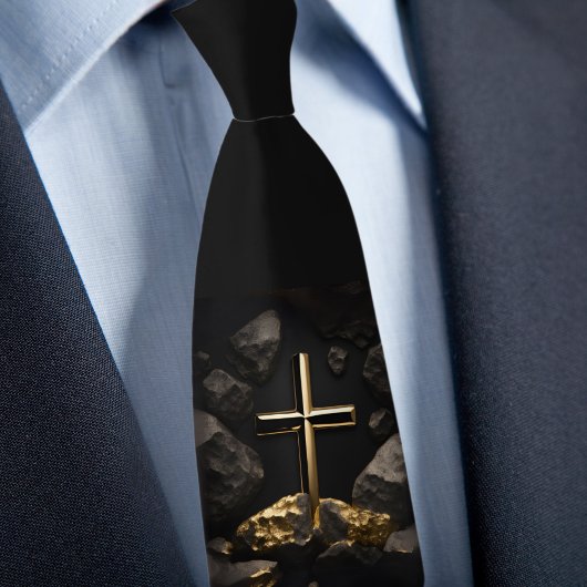 Kruis op een rots stropdas