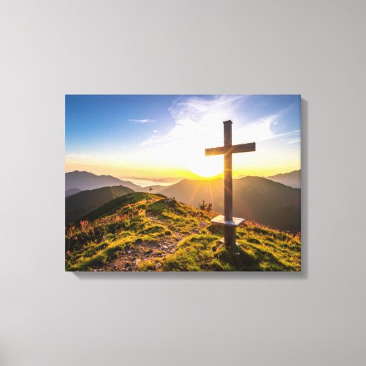 Kruis op heuvel canvas afdruk (Voorkant)
