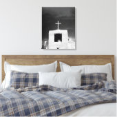 Kruis op oudste kerk, San Miguel, Santa Fe, Canvas Afdruk (Insitu (Slaapkamer))
