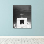 Kruis op oudste kerk, San Miguel, Santa Fe, Canvas Afdruk (Insitu (Houten vloer))