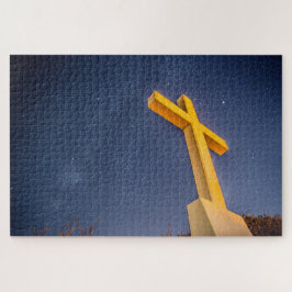 Kruis op Pensacola Beach met melkweg Legpuzzel