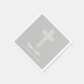 Kruis op Platinum Communie Doopsel Servet (Hoek)