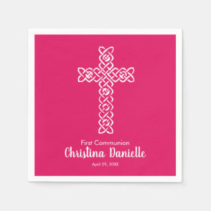 Kruis op Ruby Pink Communauteit Baptism Christen Servet