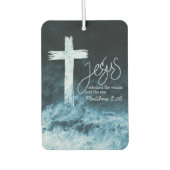 Kruis op Water Donkerblauwe Bijbel Luchtverfrisser (Voorkant)