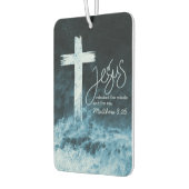 Kruis op Water Donkerblauwe Bijbel Luchtverfrisser (Links)