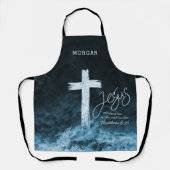 Kruis op Water Schrift Gepersonaliseerd Schort (Voorkant)
