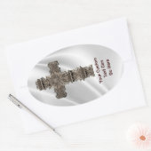 Kruis op witte vlek ovale sticker (Envelop)
