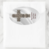 Kruis op witte vlek ovale sticker (Tas)