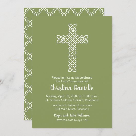 Kruis over Moss Green First Community nodigt uit (Voorkant / Achterkant)