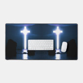 Kruis over water avond zonsondergang artistieke fo bureaumat (Keyboard & Muis)