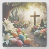 Kruis/Paasei/Lilly Stenen Onderzetter (Voorkant)