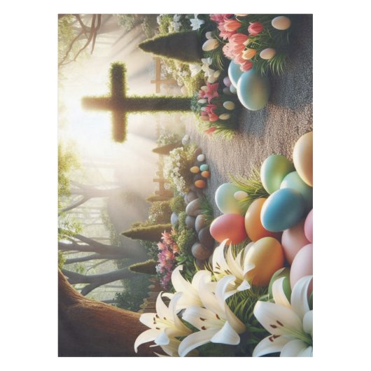 Kruis/Paasei/Lilly Tafelkleed (Voorkant)