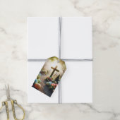 Kruis/Pasen ei/Lilly Cadeaulabel (Met Touw)