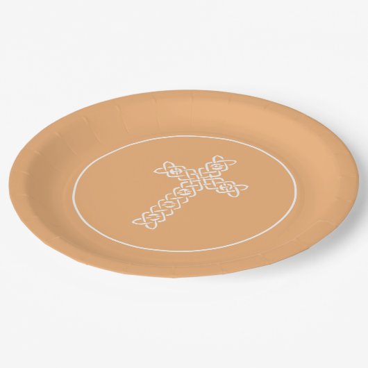 Kruis | Perzikgemeenschap - Baptisme Christening Papieren Bordje (Gekanteld)