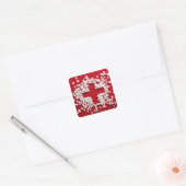 Kruis pillen vierkante sticker (Envelop)
