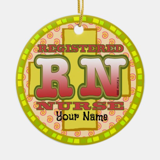 Kruis RN-verpleegster Keramisch Ornament (Voorkant)