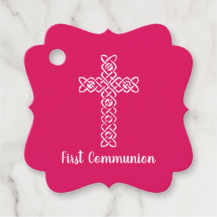 Kruis Robijn Roze Communie Doop Christenen Bedankjes Labels