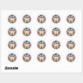 Kruis ronde Stickers (Vel)