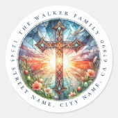 Kruis ronde Stickers (Voorkant)