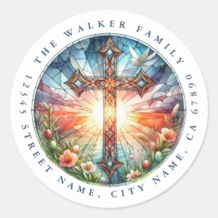 Kruis ronde Stickers