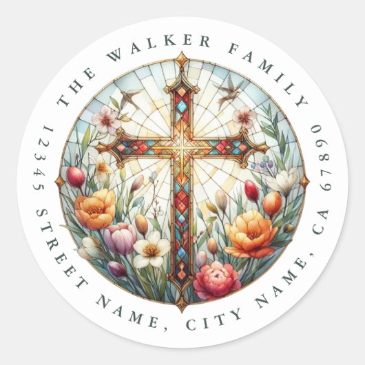 Kruis ronde Stickers (Voorkant)