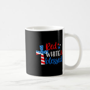 Kruis Rood Wit & versterker; Gezegend 4 juli Manne Koffiemok