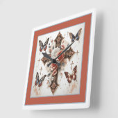 Kruis, Rozen en Vlinders Vierkante Klok (Hoek)