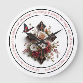 Kruis, Rozen, Vlinder en Sereniteitsgebed Grote Klok