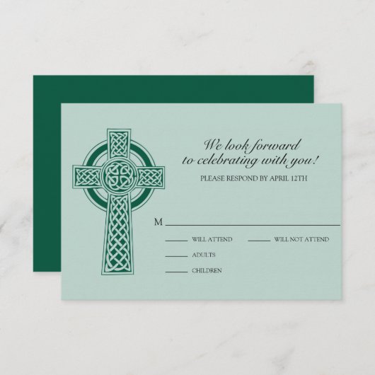 Kruis RVSP-kaart RSVP Kaartje (Voorkant / Achterkant)