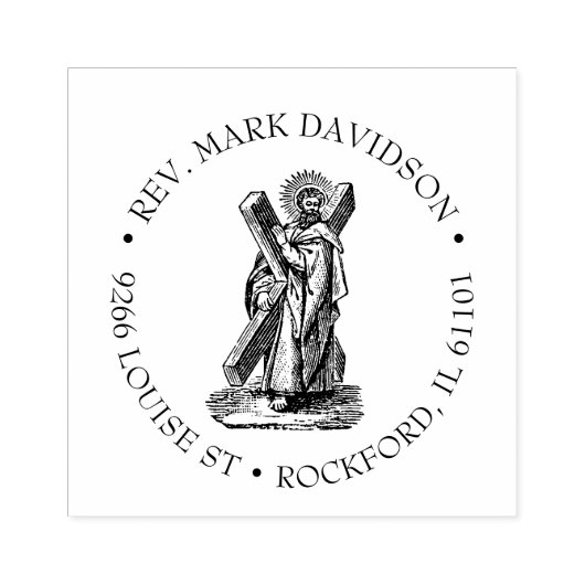 Kruis Sint-Andreas de apostel Katholiek Rubberstempel (Afrduk)