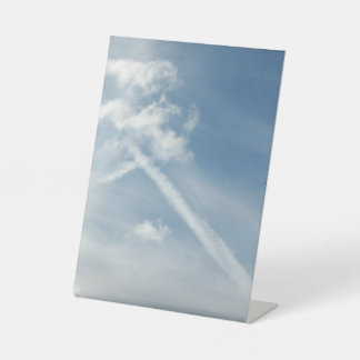 Kruis Tussen Wolken Foto Reclamebord Met Voetstuk